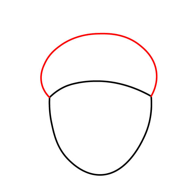 Hướng dẫn vẽ Quả Sồi vui vẻ và dễ dàng cho trẻ em - Bước 2