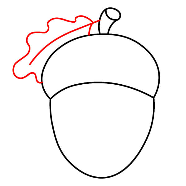 Hướng dẫn vẽ Quả Sồi vui vẻ và dễ dàng cho trẻ em - Bước 4