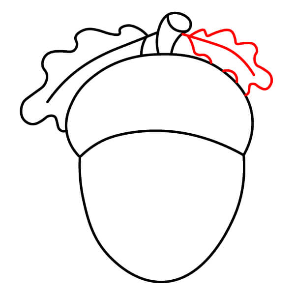 Hướng dẫn vẽ Quả Sồi vui vẻ và dễ dàng cho trẻ em - Bước 5