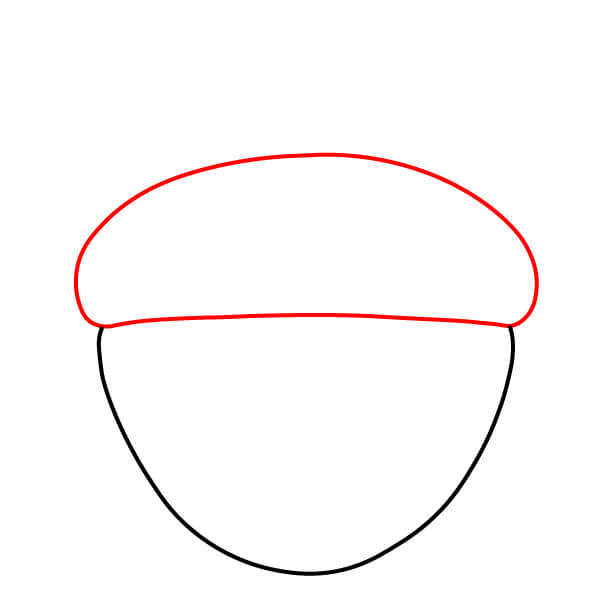 Hướng dẫn vẽ Quả Sồi hoạt hình - Bước 2