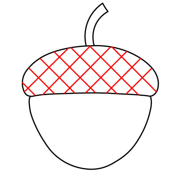 Hướng dẫn vẽ Quả Sồi hoạt hình - Bước 4