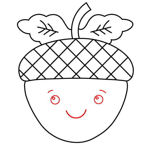 Hướng dẫn vẽ Quả Sồi hoạt hình - Bước 7