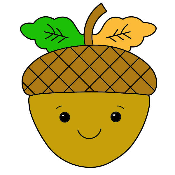 Hướng dẫn vẽ Quả Sồi hoạt hình - Bước 8