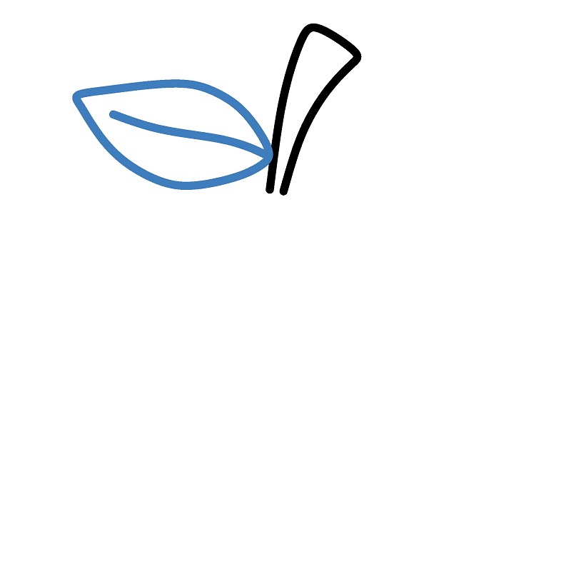 Hướng dẫn vẽ quả táo hoạt hình đáng yêu. - Bước 2