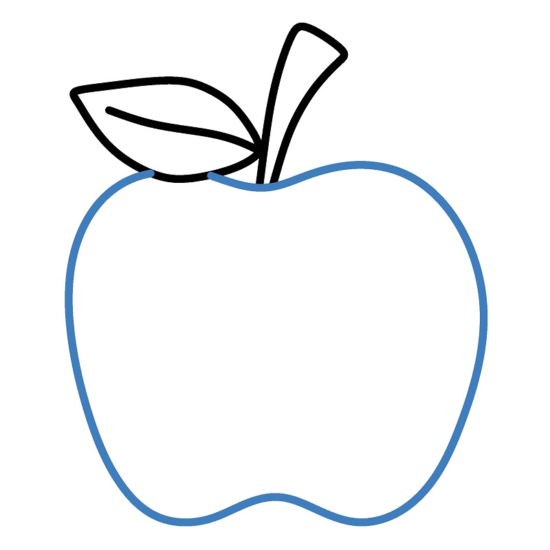 Hướng dẫn vẽ quả táo hoạt hình đáng yêu. - Bước 3