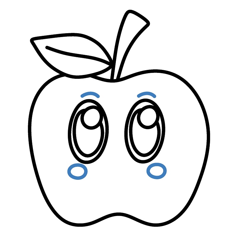 Hướng dẫn vẽ quả táo hoạt hình đáng yêu. - Bước 6