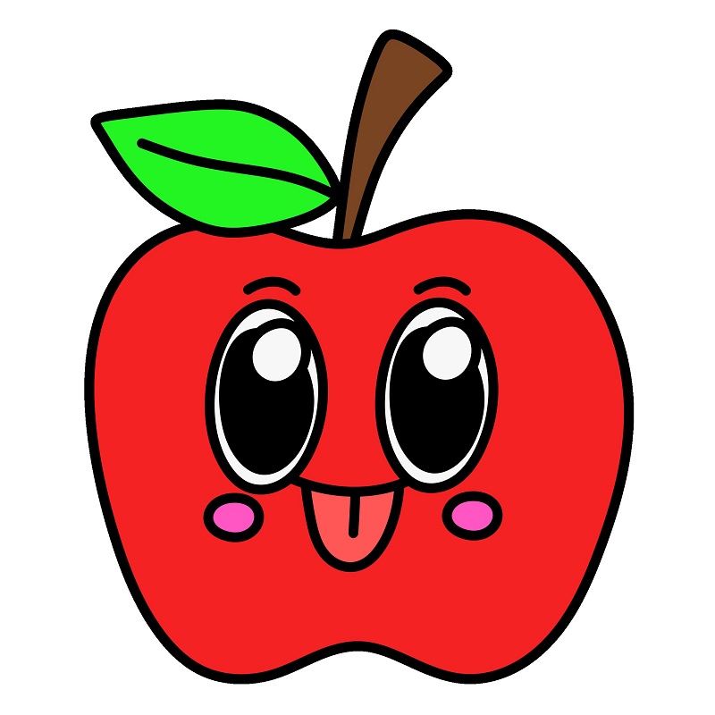 Hướng dẫn vẽ quả táo hoạt hình đáng yêu.