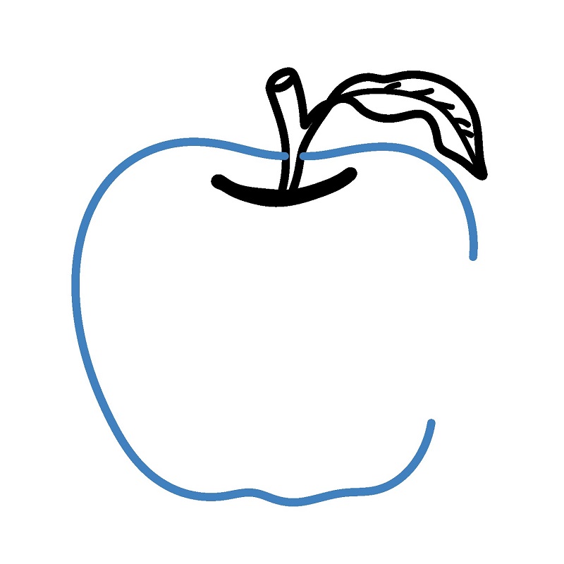 Hướng dẫn vẽ quả táo cắn dở. - Bước 4