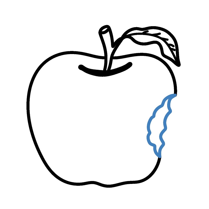 Hướng dẫn vẽ quả táo cắn dở. - Bước 5