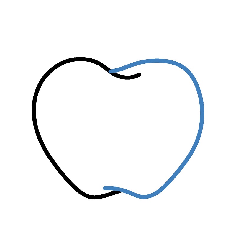 Hướng dẫn vẽ một quả táo bóng loáng. - Bước 2