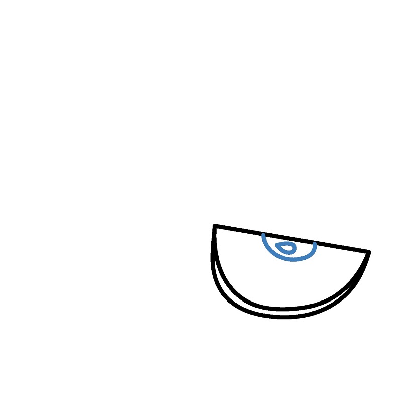 Hướng dẫn vẽ một quả táo nguyên vẹn và một miếng táo đã cắt. - Bước 3