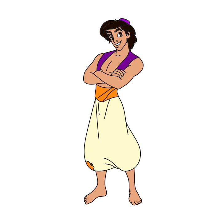 Hướng dẫn cách vẽ nhân vật Aladdin đơn giản cho bé