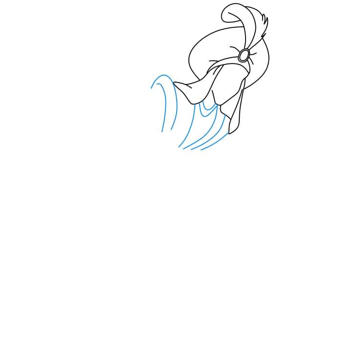 Hướng dẫn cách vẽ nhân vật Aladdin đang cúi chào - Bước 3