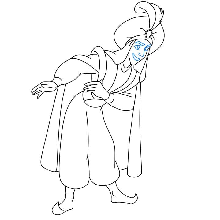 Hướng dẫn cách vẽ nhân vật Aladdin đang cúi chào - Bước 6