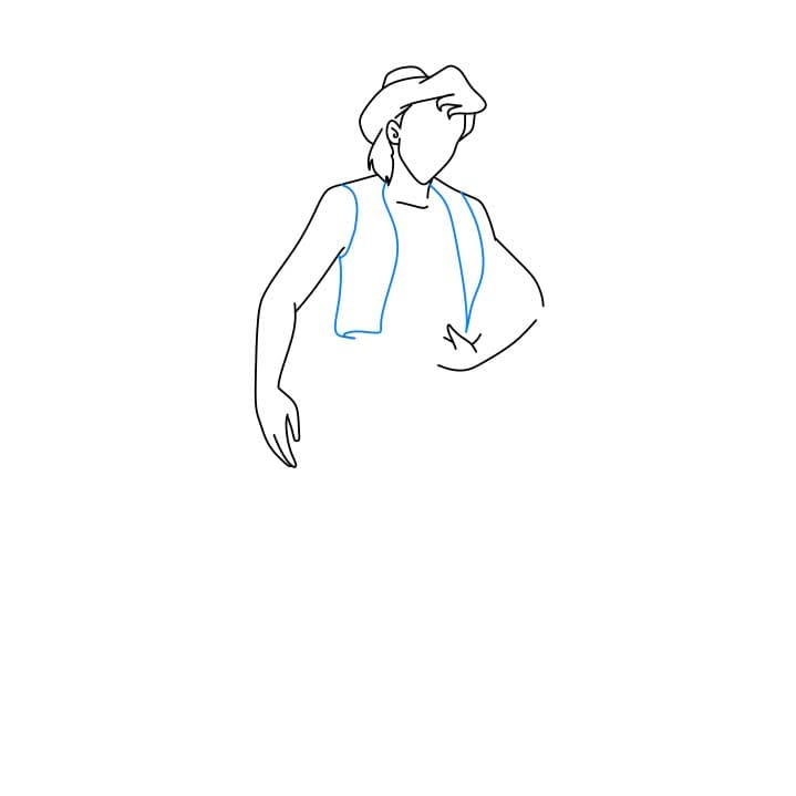 Hướng dẫn cách vẽ nhân vật Aladdin đang cầm cây đèn thần - Bước 5