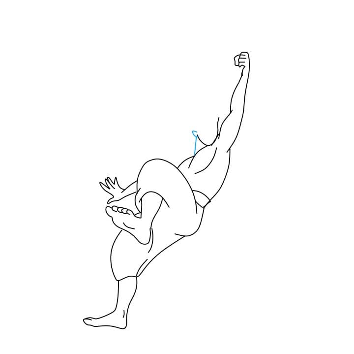 Hướng dẫn cách vẽ nhân vật Aladdin đang đu dây - Bước 5