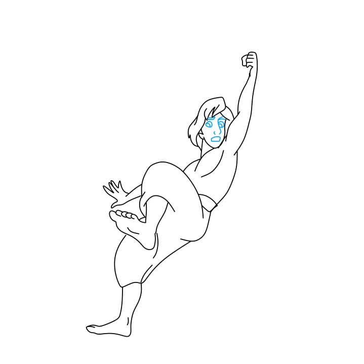 Hướng dẫn cách vẽ nhân vật Aladdin đang đu dây - Bước 6