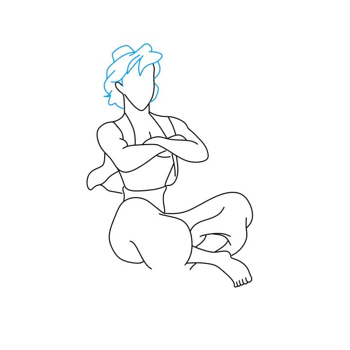 Hướng dẫn cách vẽ nhân vật Aladdin đang ngồi lên tấm thảm bay - Bước 5