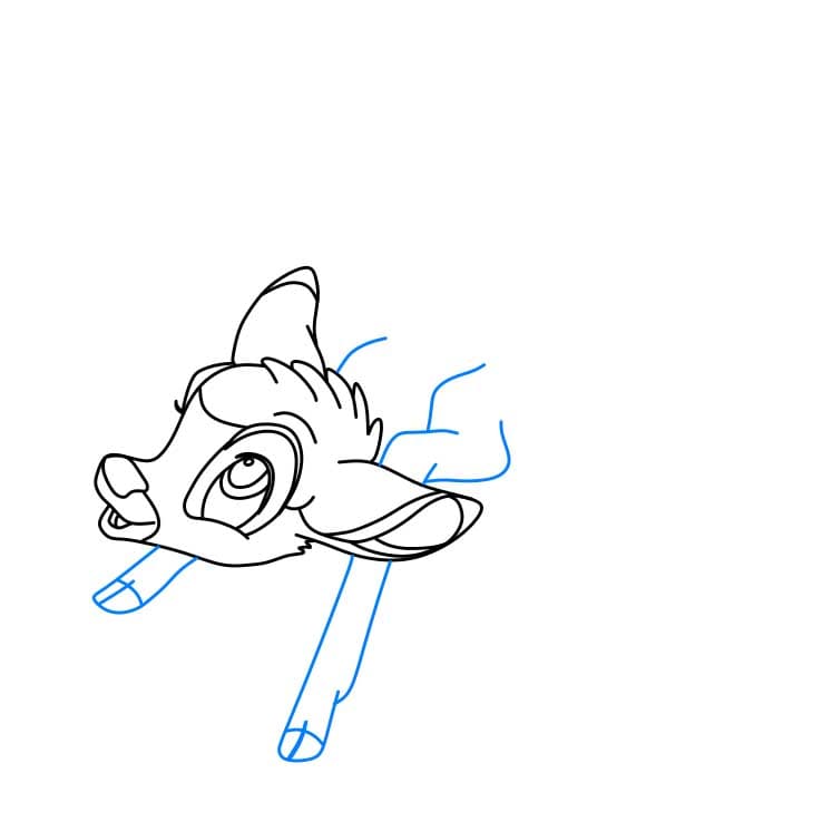 Hướng dẫn cách vẽ chú nai Bambi đơn giản cho bé - Bước 3