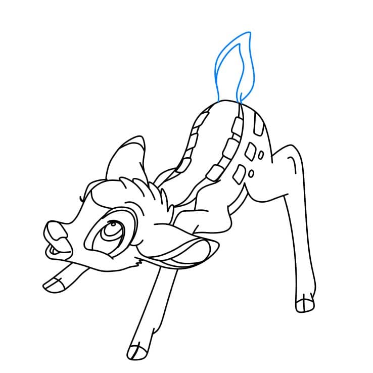 Hướng dẫn cách vẽ chú nai Bambi đơn giản cho bé - Bước 4