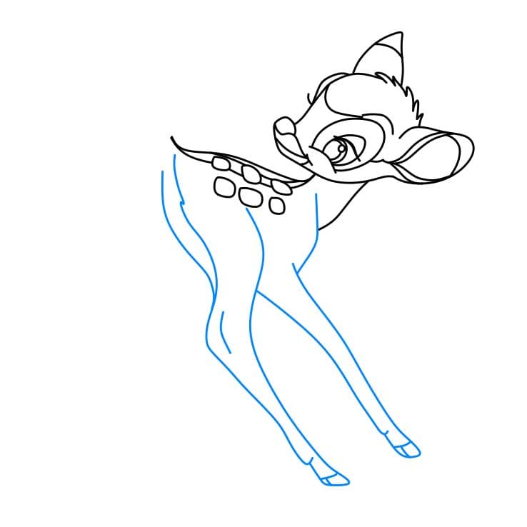 Hướng dẫn vẽ dễ dàng : chú nai Bambi - Bước 4