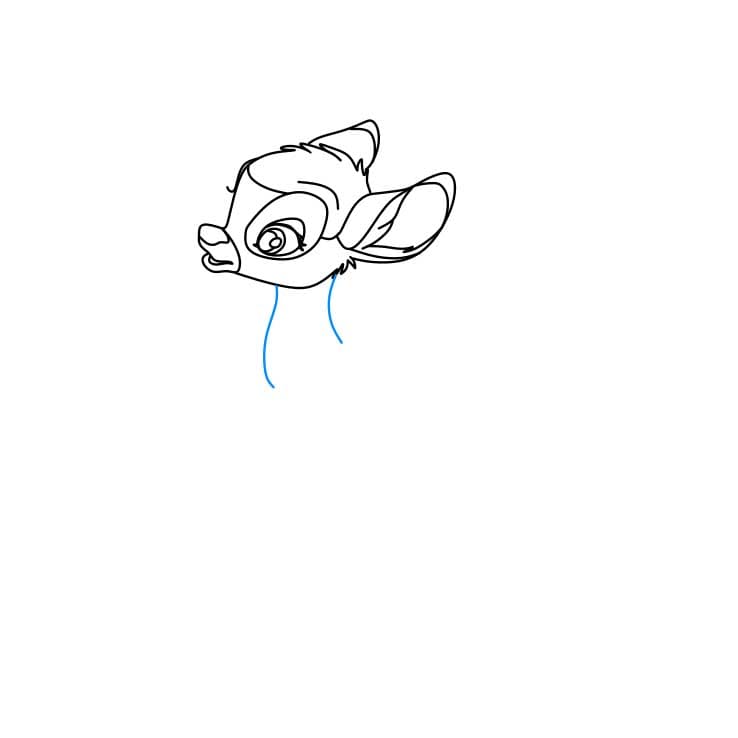 Hướng dẫn cách vẽ chú nai Bambi đơn giản - Bước 3