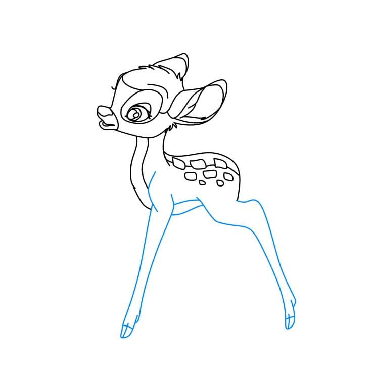 Hướng dẫn cách vẽ chú nai Bambi đơn giản - Bước 4