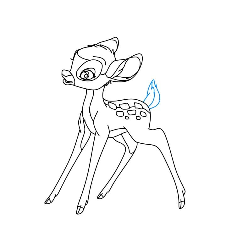 Hướng dẫn cách vẽ chú nai Bambi đơn giản - Bước 5