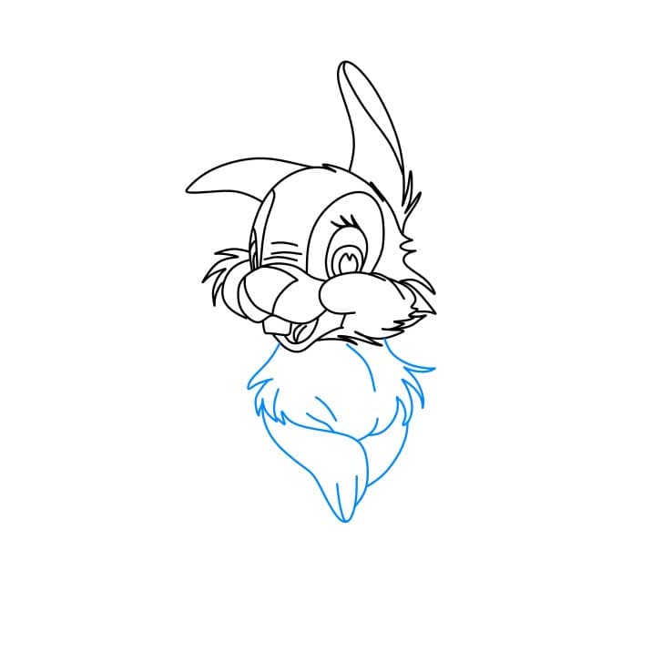 Hướng dẫn vẽ chú thỏ Thumper đơn giản dễ thương - Bước 3