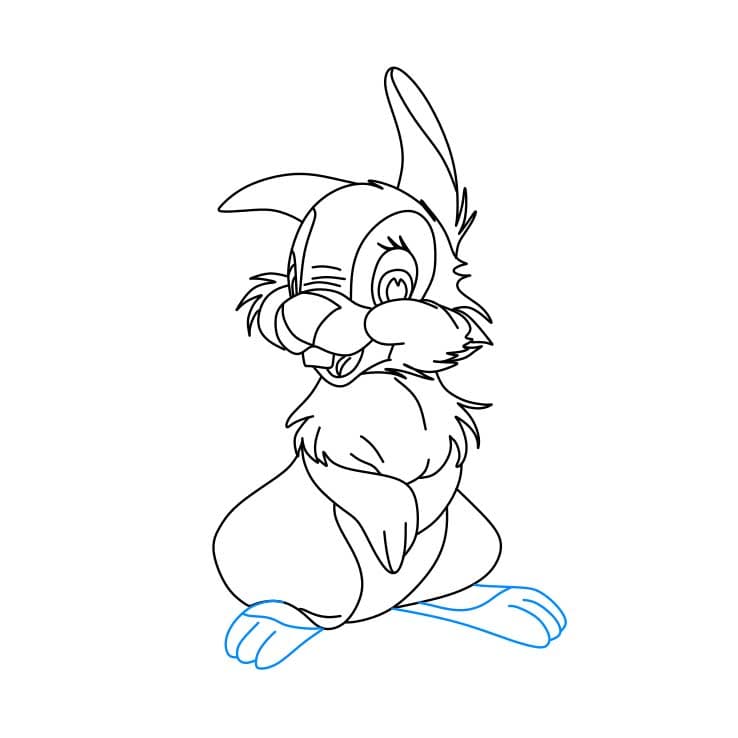 Hướng dẫn vẽ chú thỏ Thumper đơn giản dễ thương - Bước 4