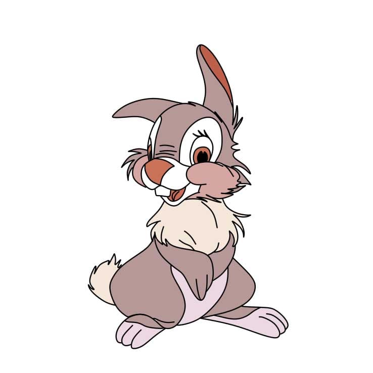 Hướng dẫn vẽ chú thỏ Thumper đơn giản dễ thương