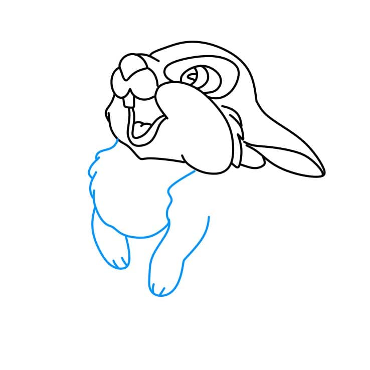 Hướng dẫn vẽ chú thỏ Thumper đáng yêu - Bước 3