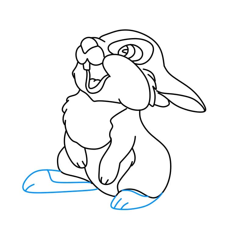 Hướng dẫn vẽ chú thỏ Thumper đáng yêu - Bước 4