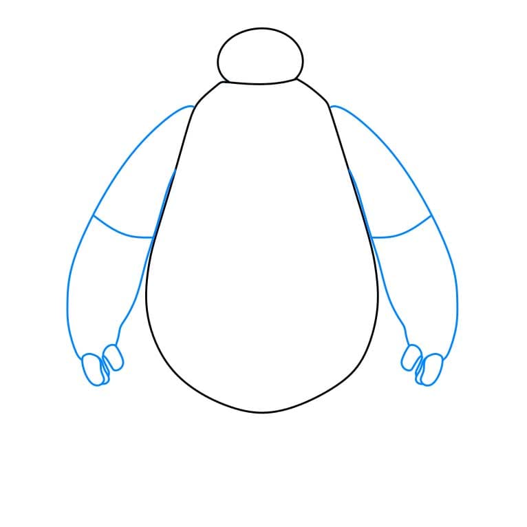 Hướng dẫn cách vẽ nhân vật Baymax đơn giản và dễ thương cho bé - Bước 3