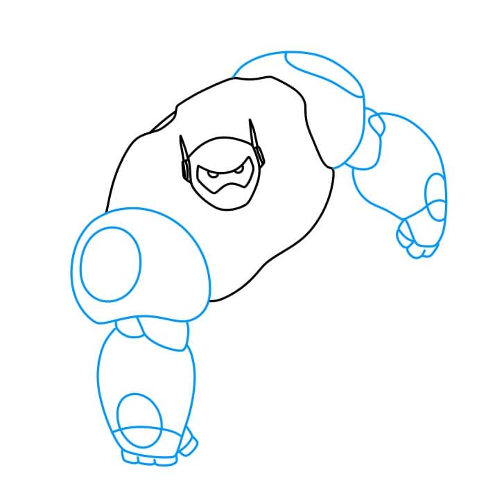 Hướng dẫn cách vẽ nhân vật Baymax mạnh mẽ - Bước 3
