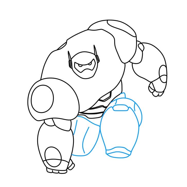Hướng dẫn cách vẽ nhân vật Baymax mạnh mẽ - Bước 5