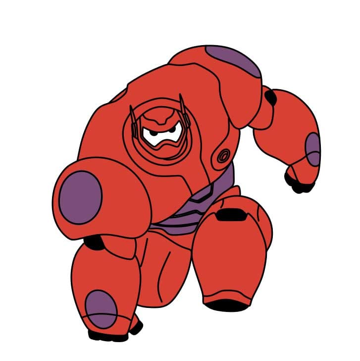 Hướng dẫn cách vẽ nhân vật Baymax mạnh mẽ