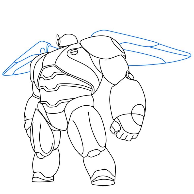 Hướng dẫn cách vẽ Baymax chi tiết từng bước cho bé - Bước 4