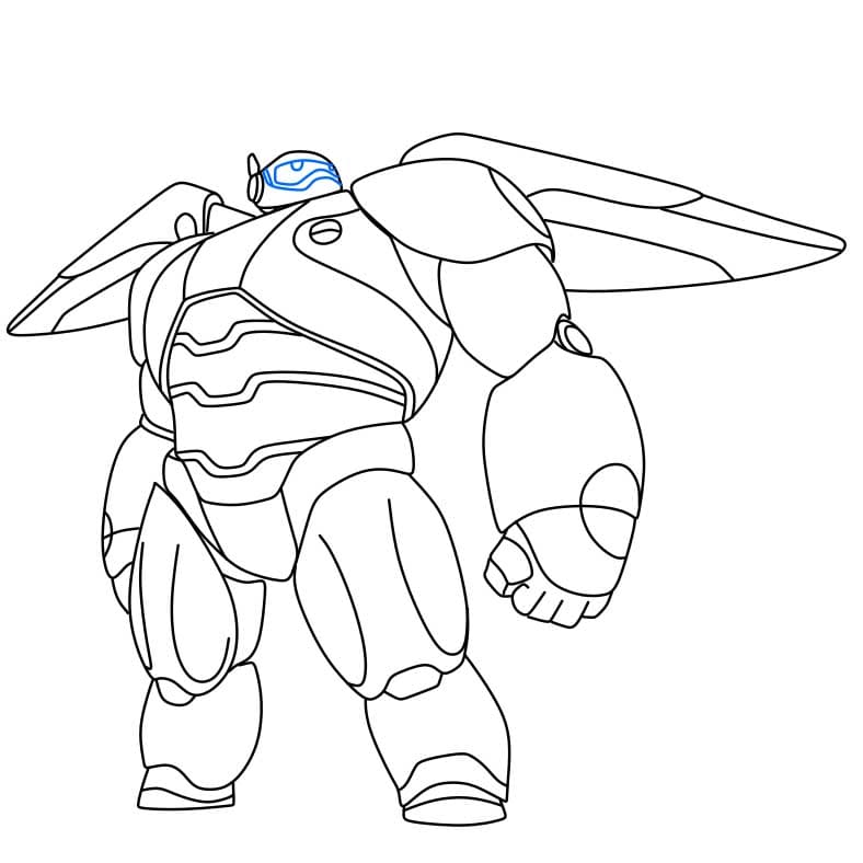 Hướng dẫn cách vẽ Baymax chi tiết từng bước cho bé - Bước 5