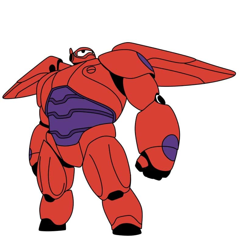 Hướng dẫn cách vẽ Baymax chi tiết từng bước cho bé - Bước 6