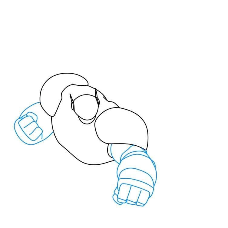 Hướng dẫn vẽ nhân vật Baymax đang bay - Bước 3