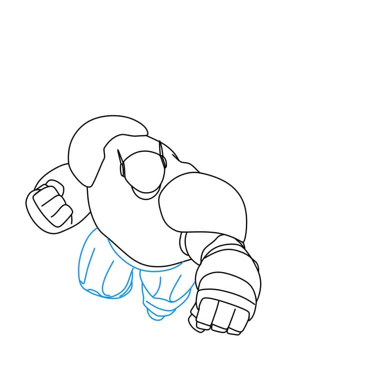 Hướng dẫn vẽ nhân vật Baymax đang bay - Bước 4