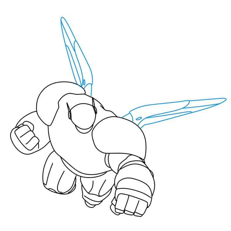 Hướng dẫn vẽ nhân vật Baymax đang bay - Bước 5