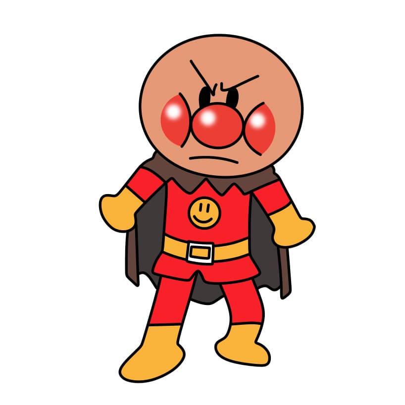 Hướng dẫn cách vẽ nhân vật Anpanman đơn giản - Bước 7