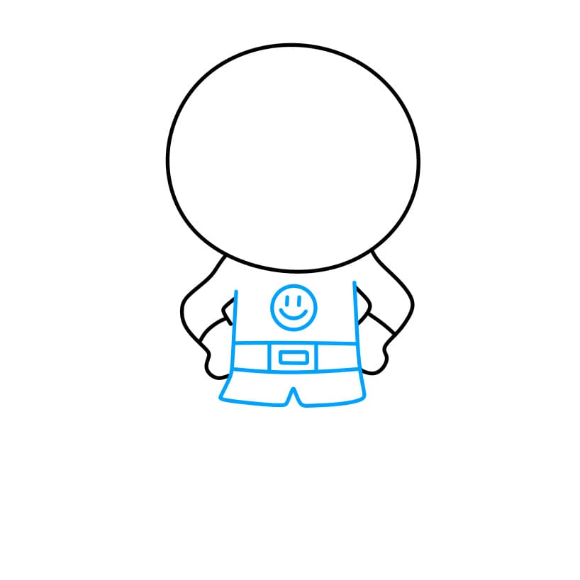 Hướng dẫn cách vẽ Anpanman chi tiết từng bước cho bé - Bước 3