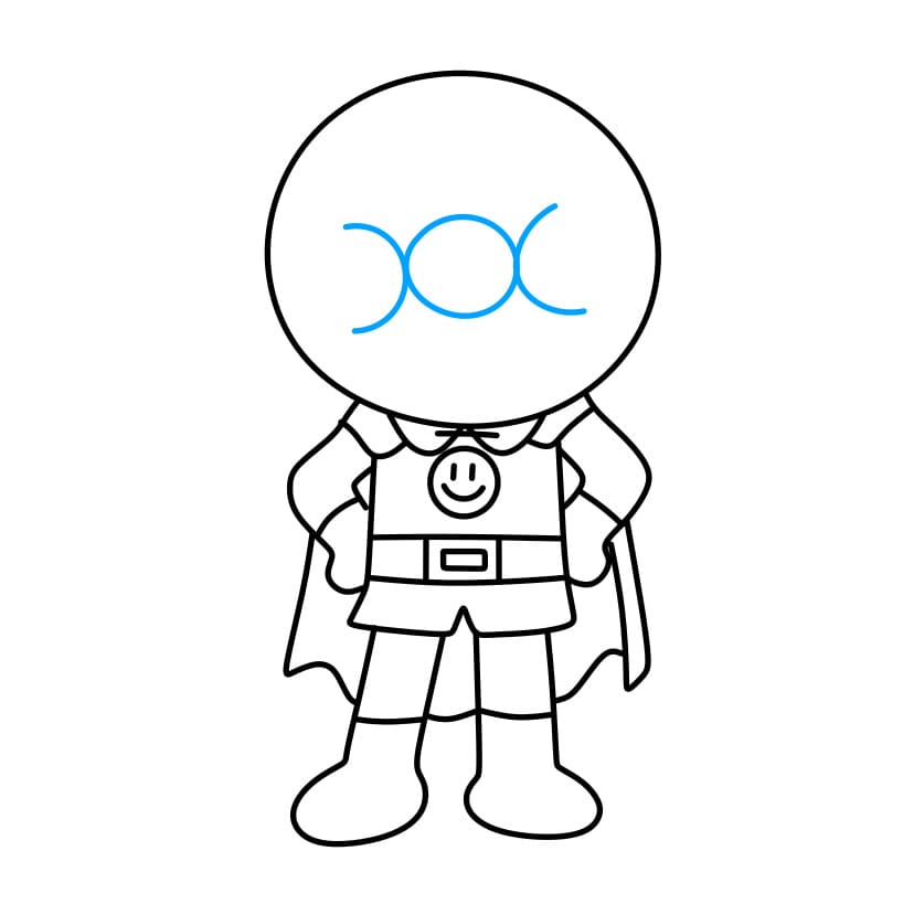 Hướng dẫn cách vẽ Anpanman chi tiết từng bước cho bé - Bước 6