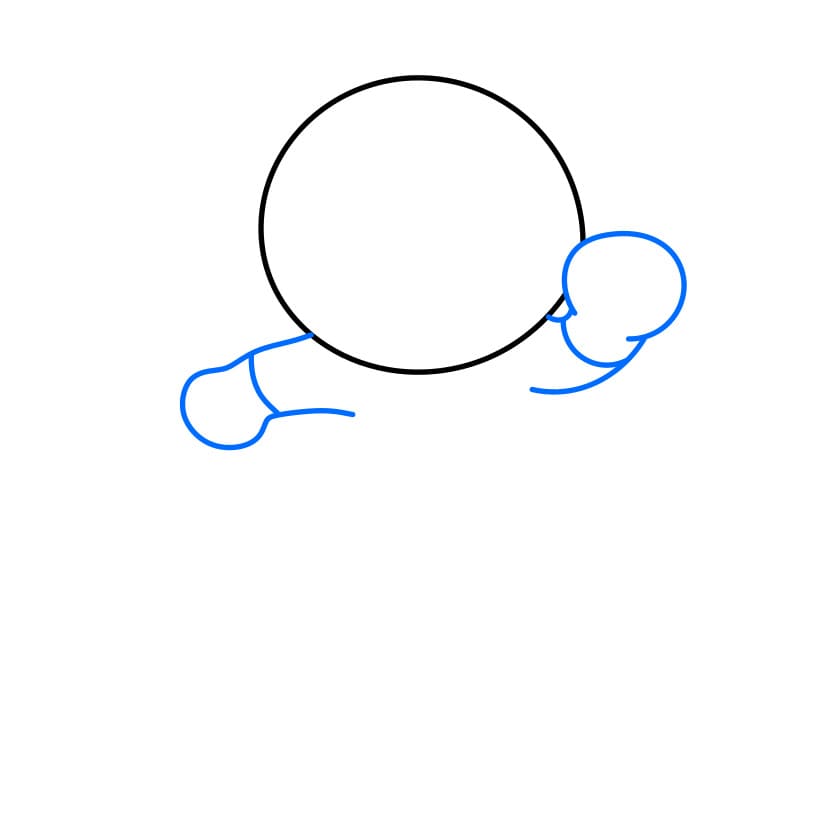 Hướng dẫn vẽ nhân vật Anpanman đang bước đi - Bước 2