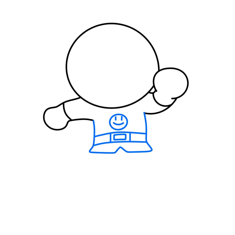 Hướng dẫn vẽ nhân vật Anpanman đang bước đi - Bước 3