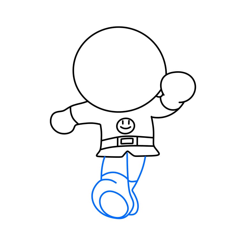 Hướng dẫn vẽ nhân vật Anpanman đang bước đi - Bước 4