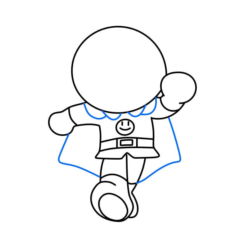 Hướng dẫn vẽ nhân vật Anpanman đang bước đi - Bước 5